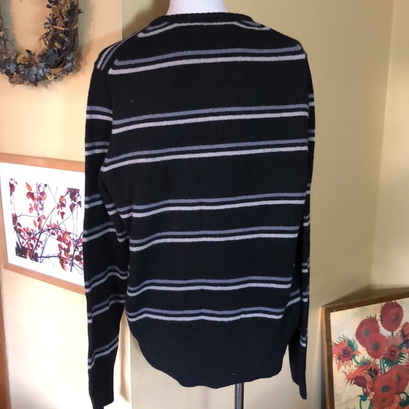 AYC By Joshua Faulk Size XL Wool blend Stripe Clean Graphic $119 NEW - Picture 6 of 15